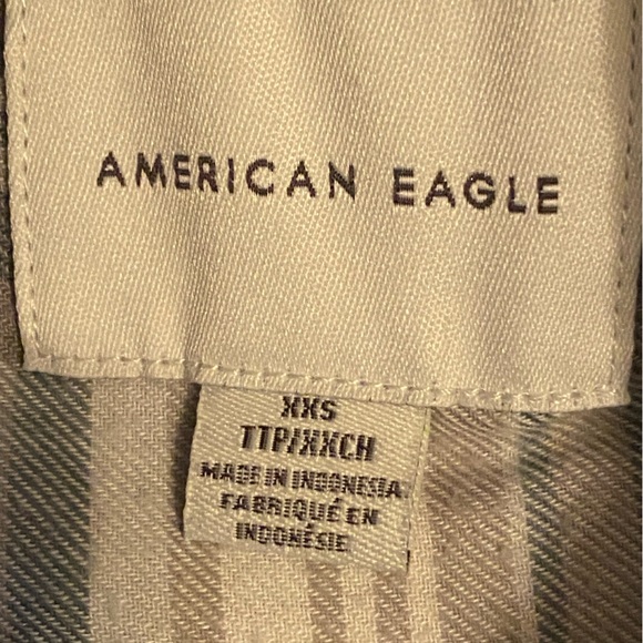 American Eagle Cropped Oversized Flannel Top XXS - Picture 8 of 9